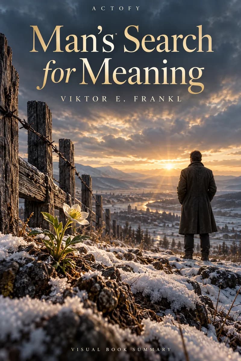 Illustrated poster for Man’s Search for Meaning